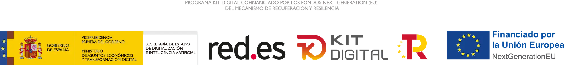 Logos Kit Digital. PROGRAMA KIT DIGITAL FINANCIADO POR LOS FONDOS NEXT GENERATION DEL MECANISMO DE RECUPERACIÓN Y RESILIENCIA